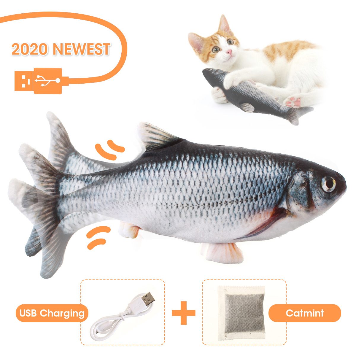 Realistic Rechargeable Flopping Fish Cat Toy