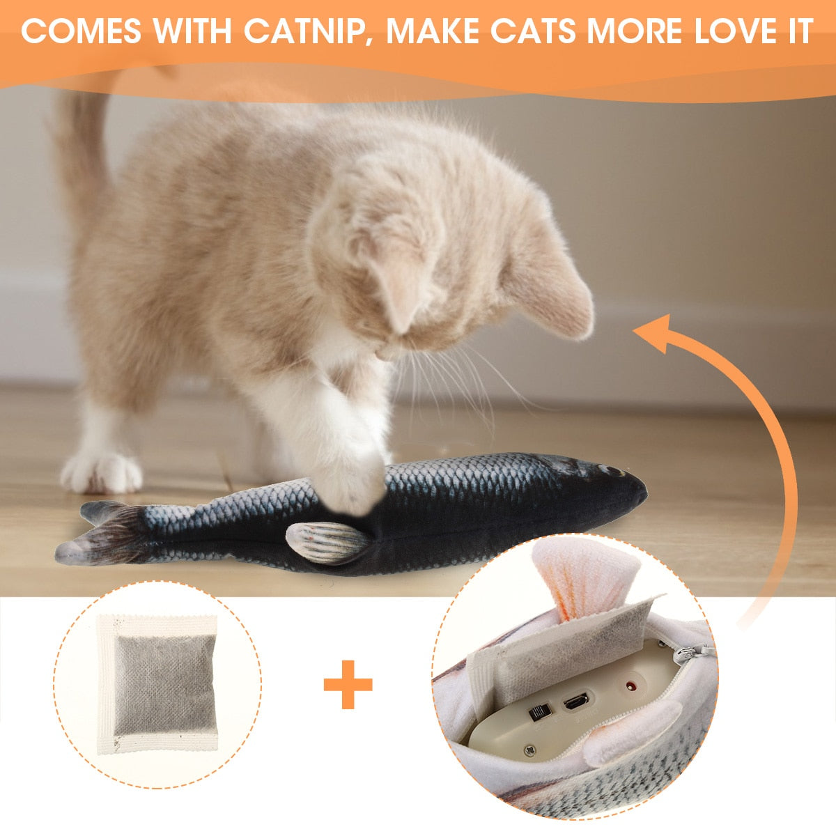 Realistic Rechargeable Flopping Fish Cat Toy