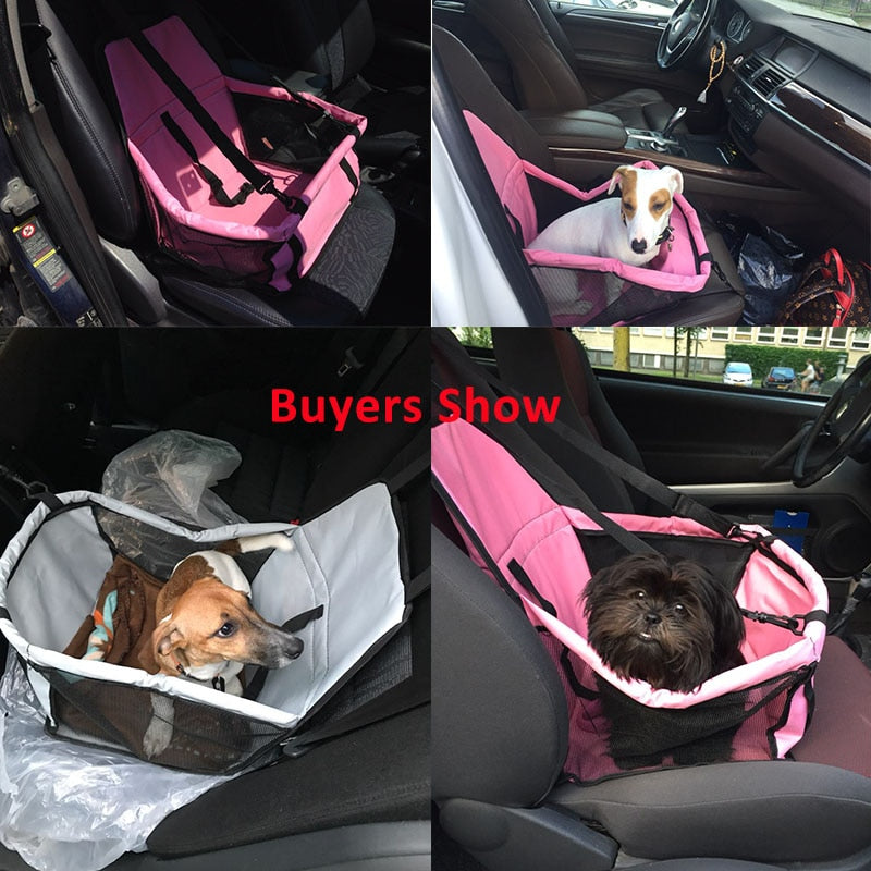 Car Dog Safety Seat Restraint Cover/Carrier/Basket, Waterproof, w/Mesh Sides