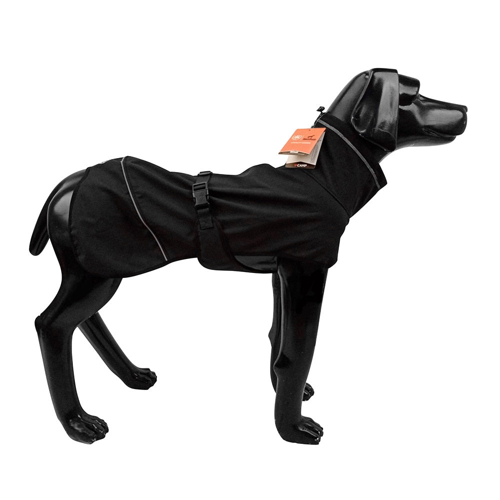 Water Repellent Softshell Dog Jacket w/High Neckline Collar