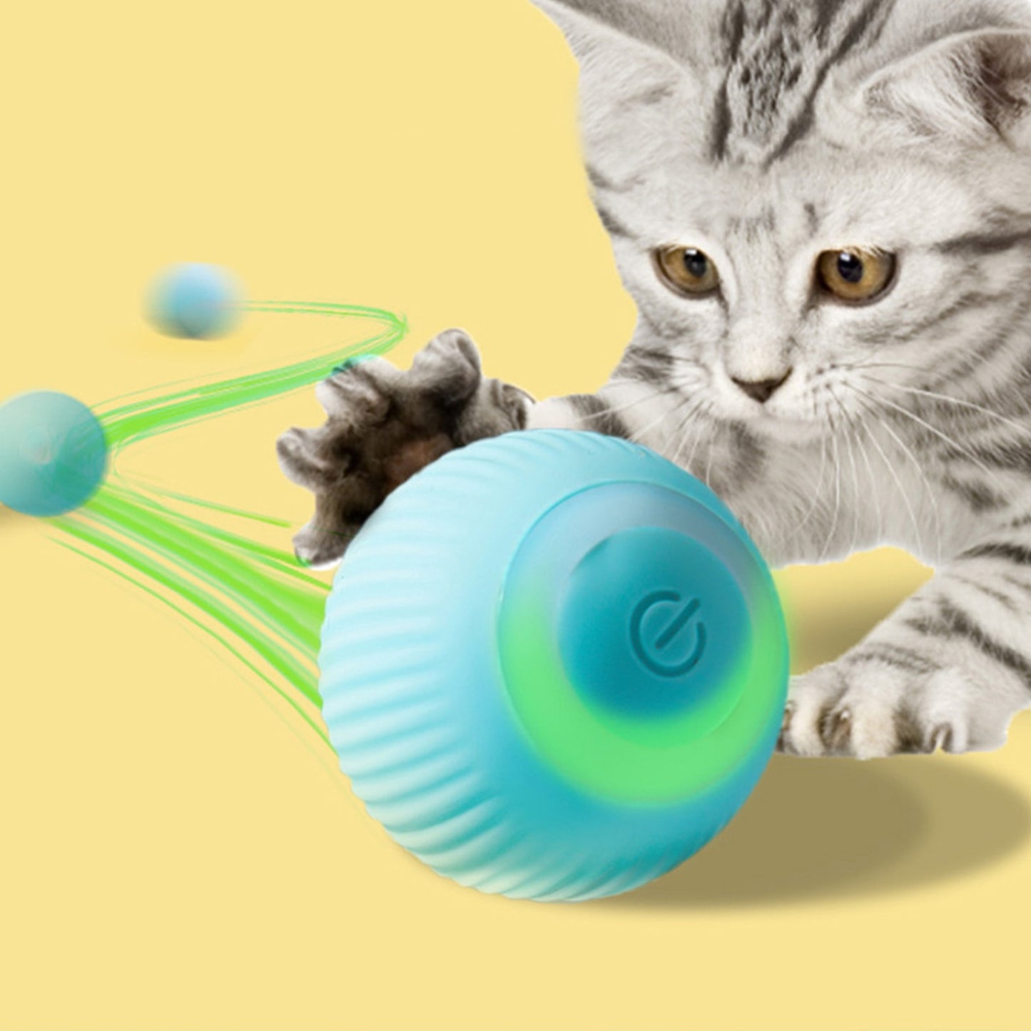 Smart Electric Cat Ball with LED Lights Interactive Toy