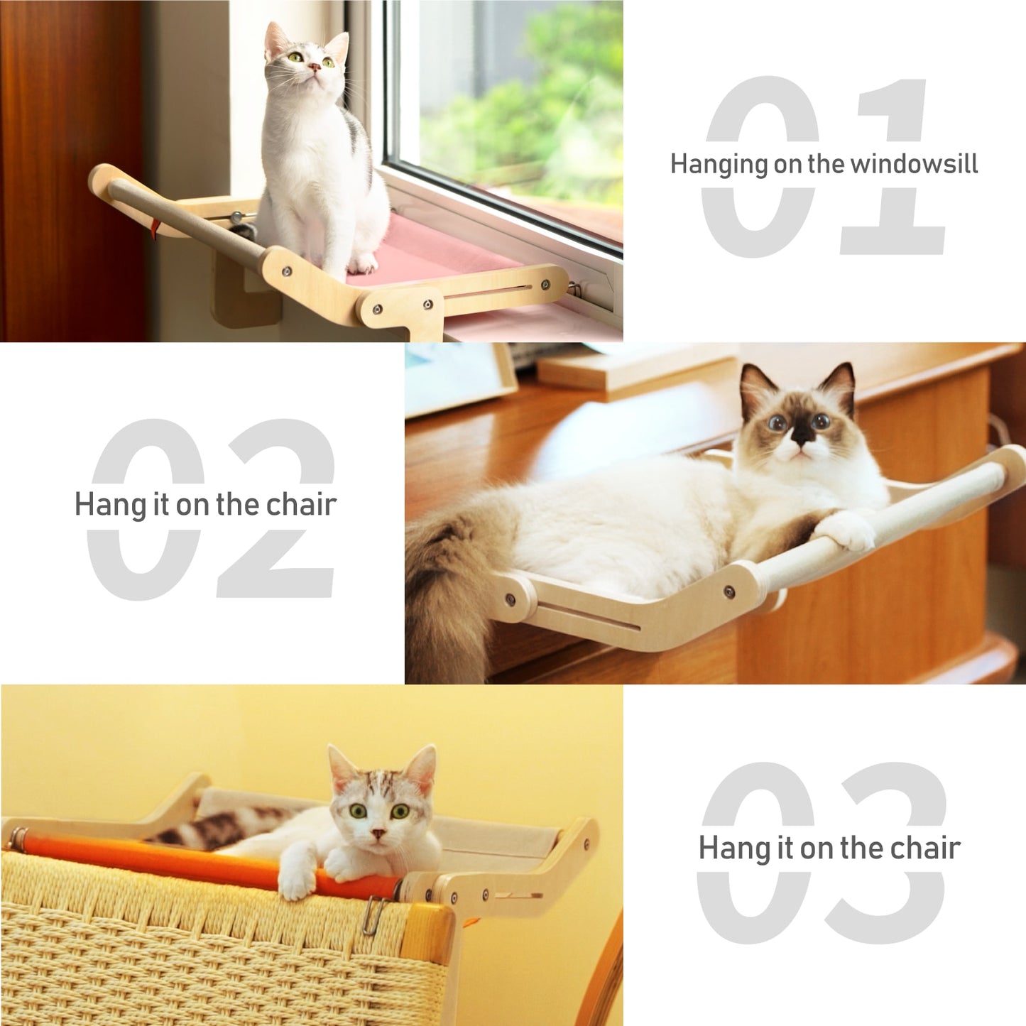 Cat Sturdy & Adjustable Window Perch/Hammock 40 Lbs. Capacity