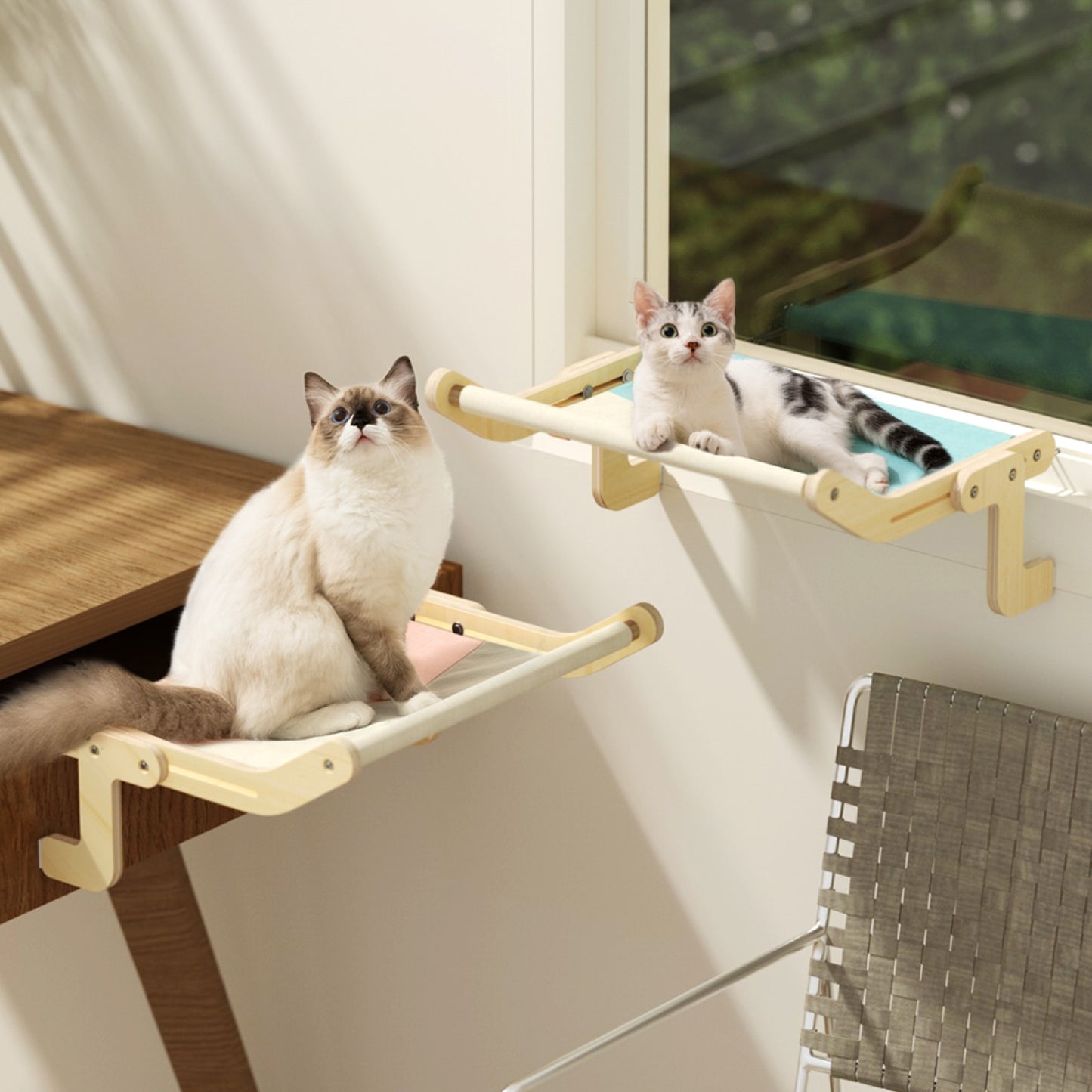 Cat Sturdy & Adjustable Window Perch/Hammock 40 Lbs. Capacity