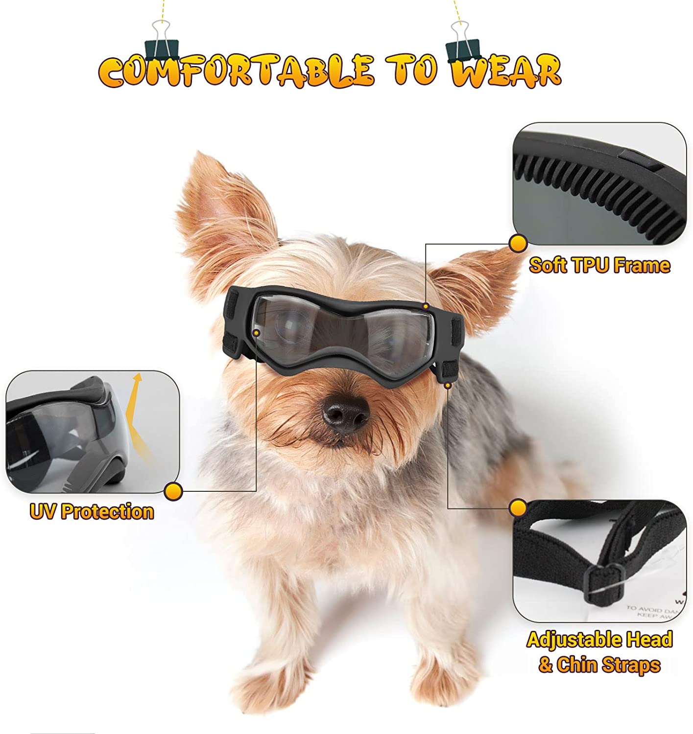 Small Breed Dog Sunglass Goggles w/UV Eye Protection