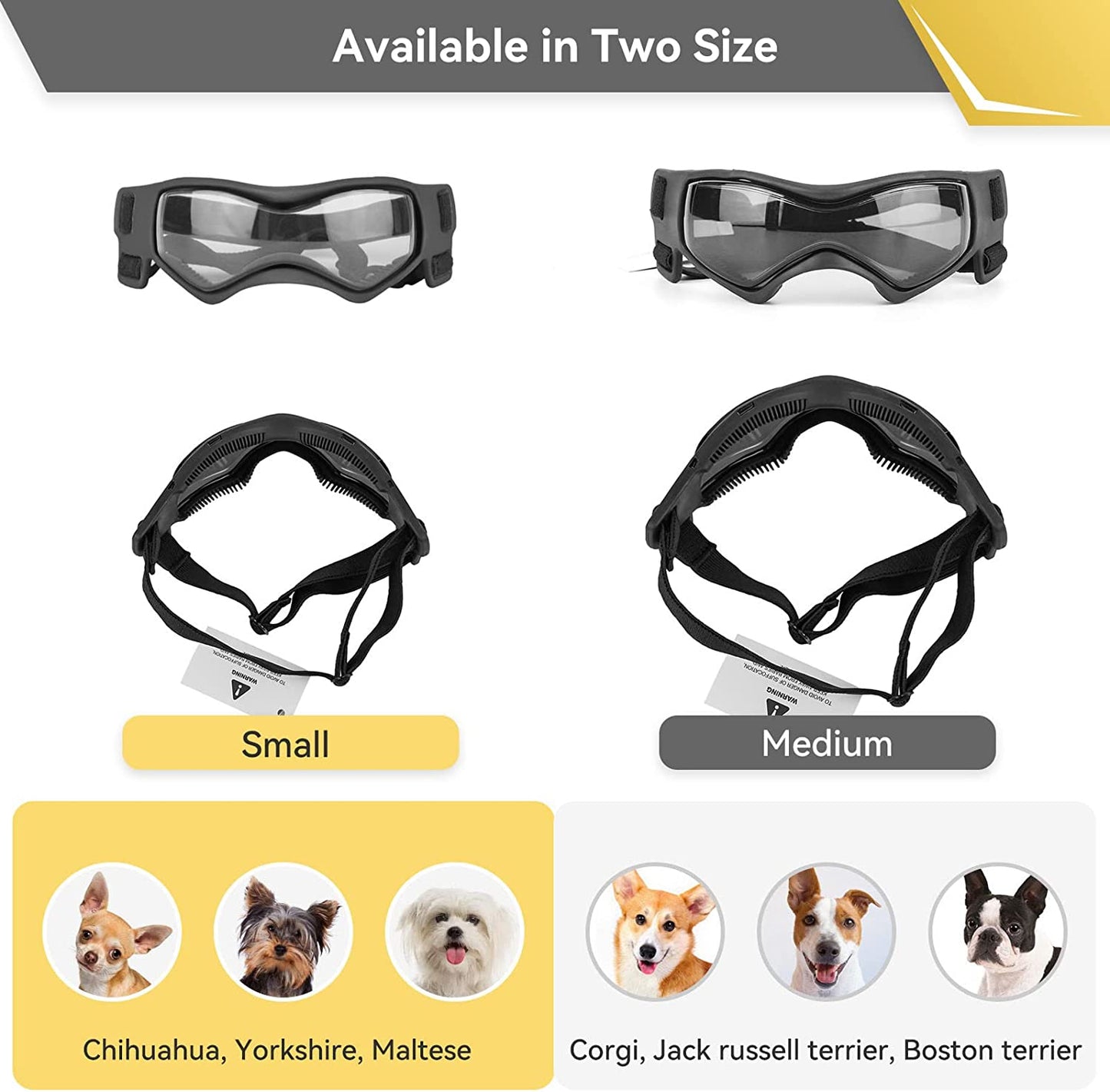 Small Breed Dog Sunglass Goggles w/UV Eye Protection