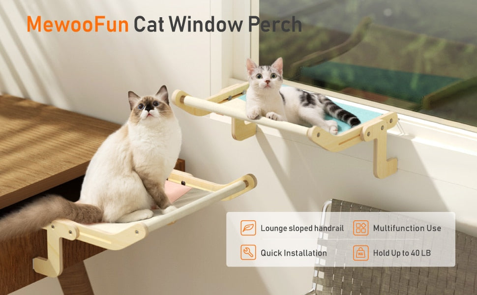 Cat Sturdy & Adjustable Window Perch/Hammock 40 Lbs. Capacity