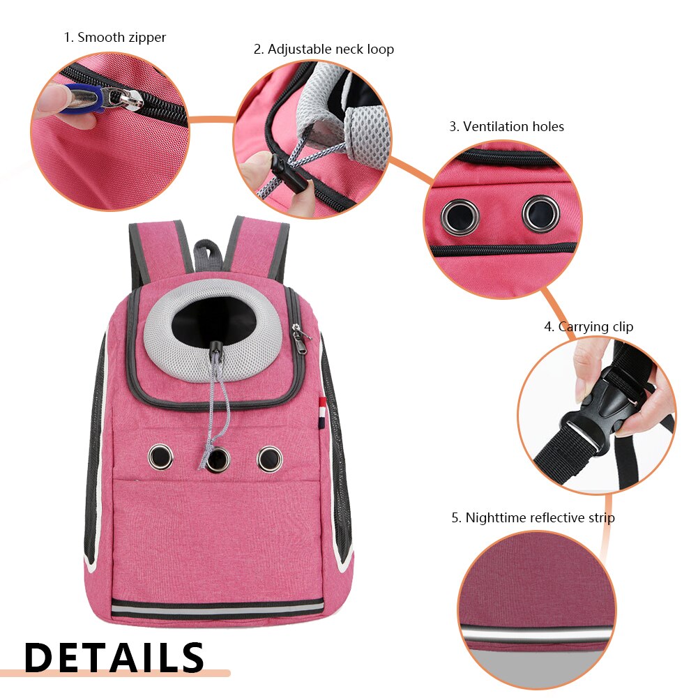 Dog and Cat Carrier Backpack, Breathable, Comfortable, w/Storage Pockets