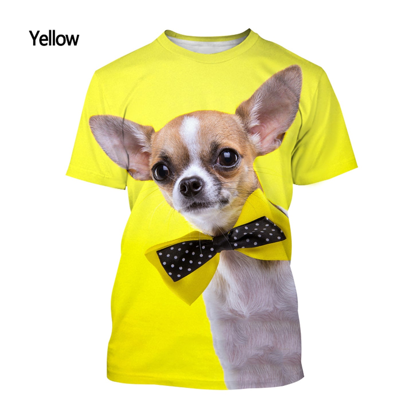 Cute Chihuahua 3d Printed T-shirt Men and Women Crewneck Short Sleeve