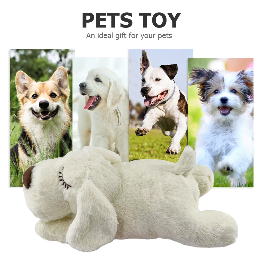 Cute Plush Dog Toy & Puppy Trainer w/Built-In Heartbeat Device