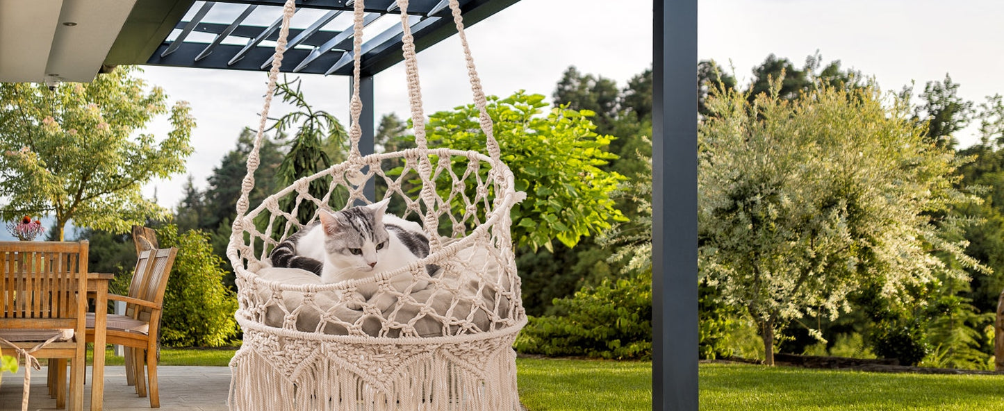 Handwoven Cat Window Hammock Perch Bed Indoor/Outdoor