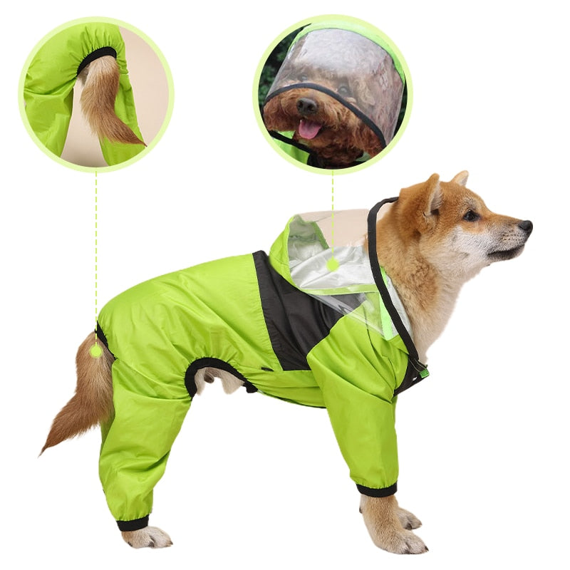 Dog Raincoat / Jumpsuit, Keeps Your Dog Dry and Warm