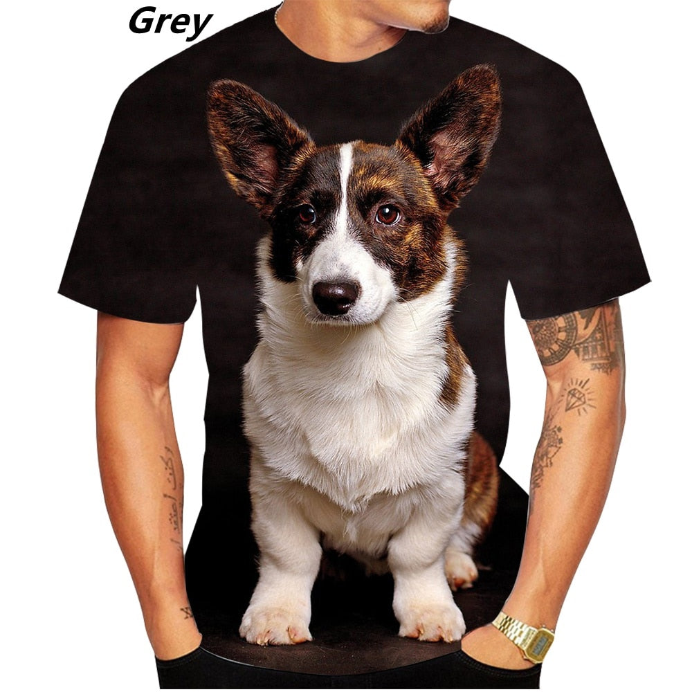 Men's and Women's Corgi 3D Printed T-shirts