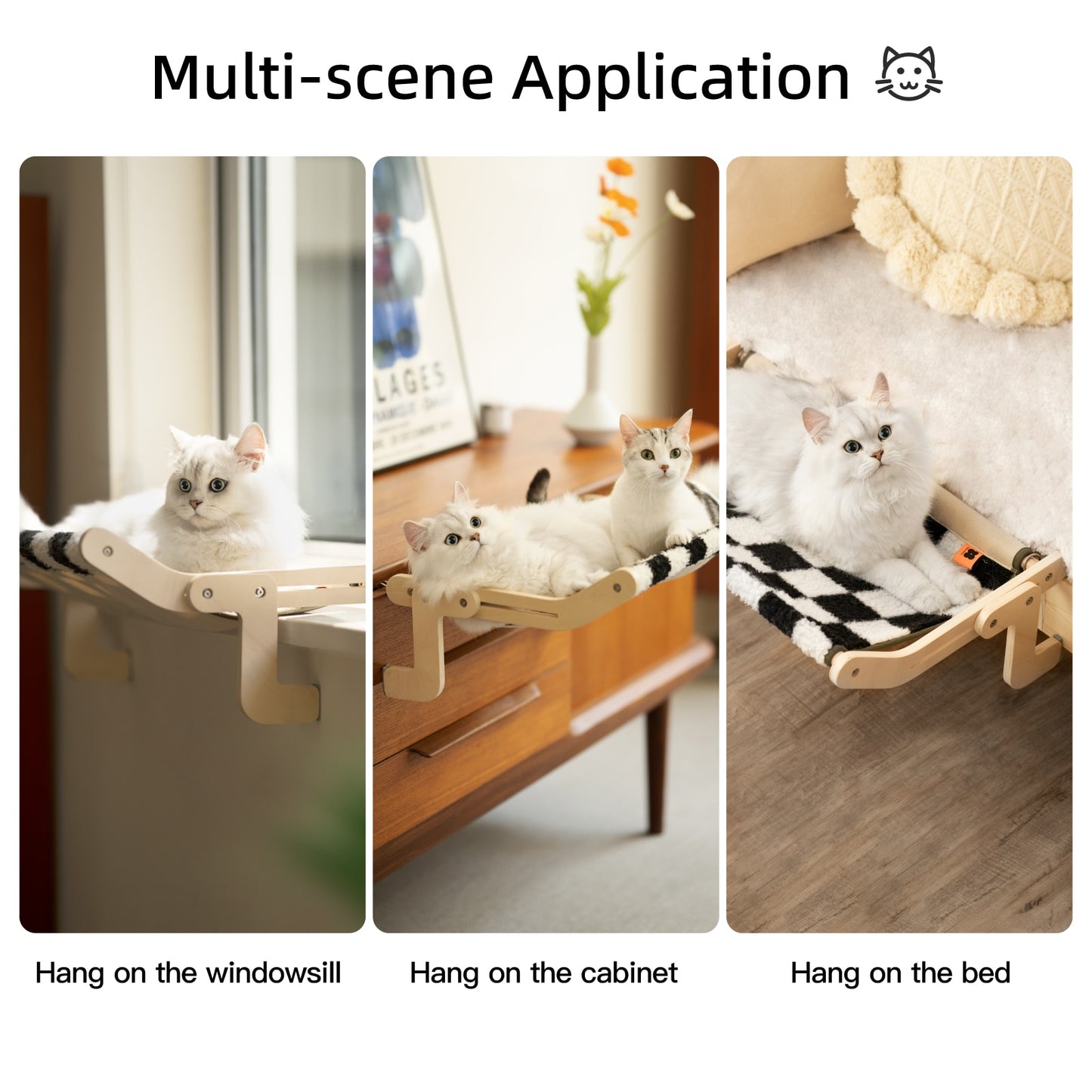 Cat Window Perch w/Multiple Installation Applications, Max 40  lbs., Washable Fabric