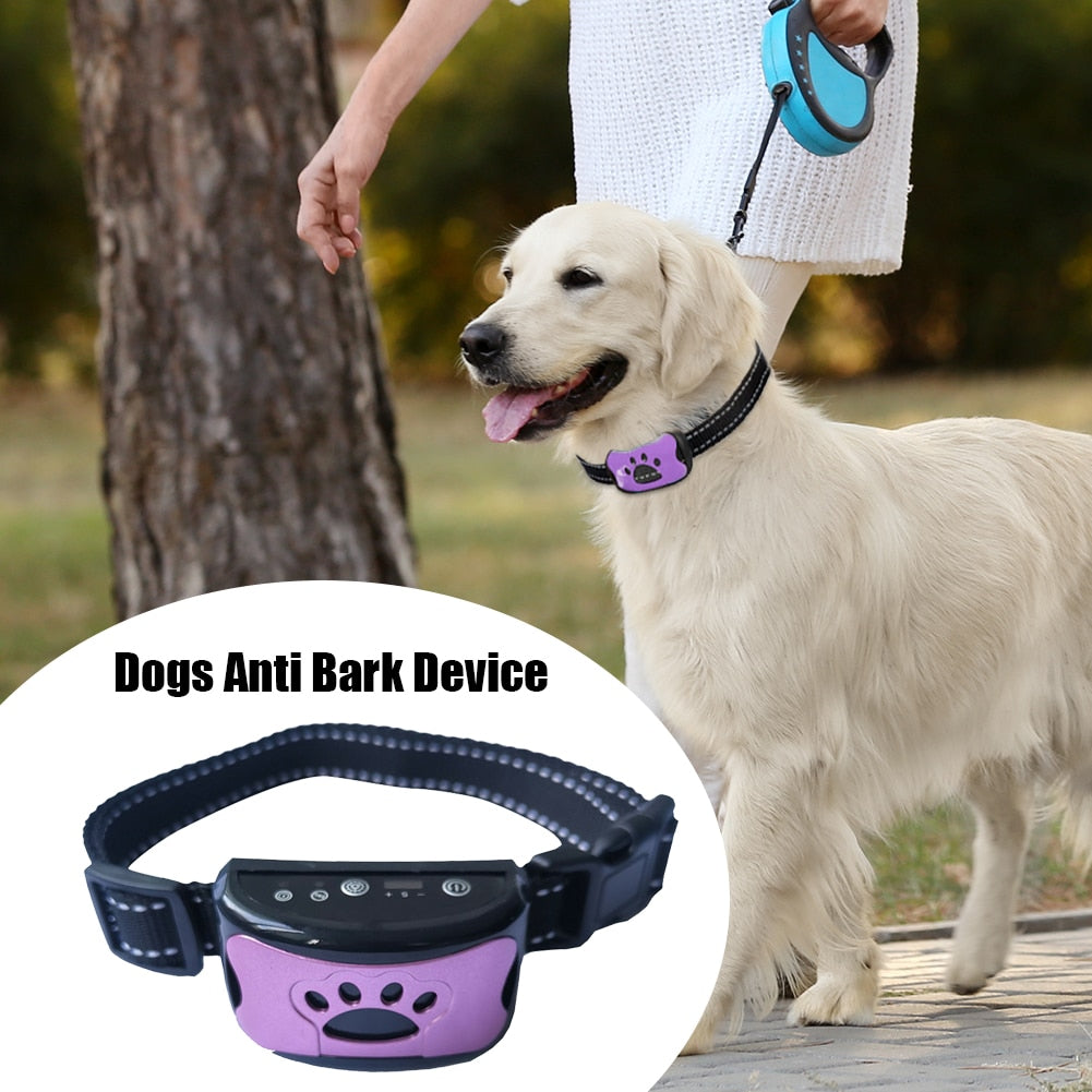 Dog Anti Barking Collar, Adjustable Ultrasonics, 7 Sensitivities, Waterproof, Rechargeable