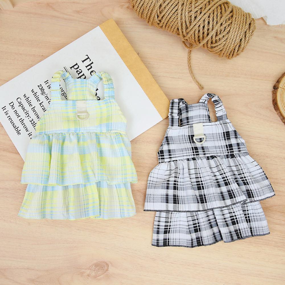 Princess Fur Baby Stylish Dresses w/Cake Hems & Grid Designs