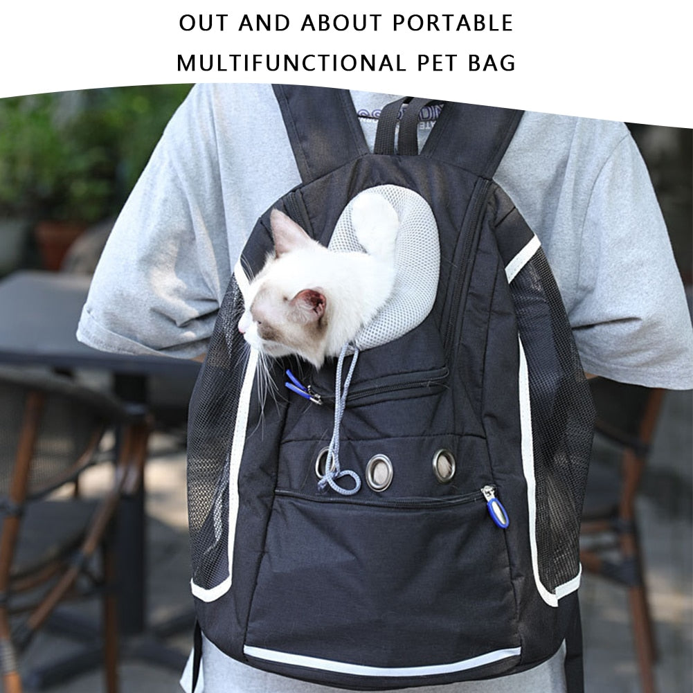 Dog and Cat Carrier Backpack, Breathable, Comfortable, w/Storage Pockets