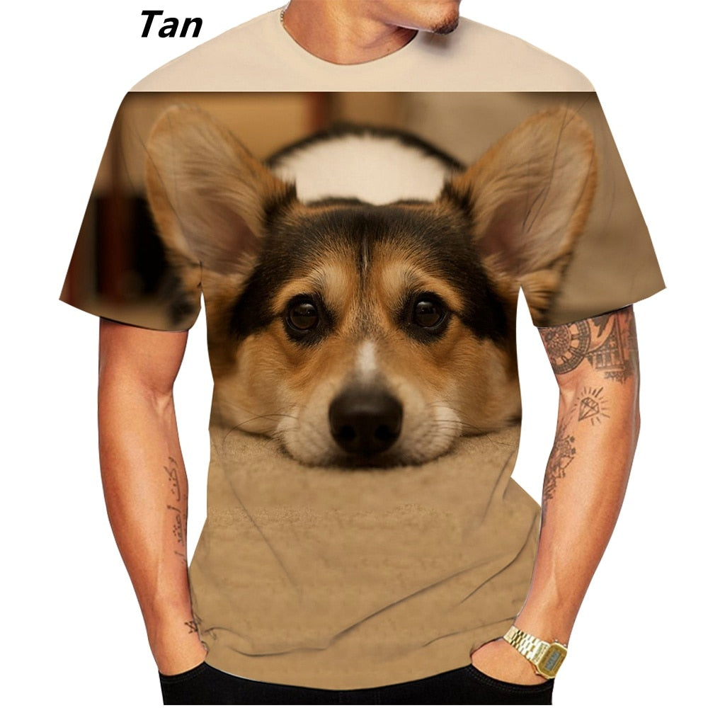 Men's and Women's Corgi 3D Printed T-shirts