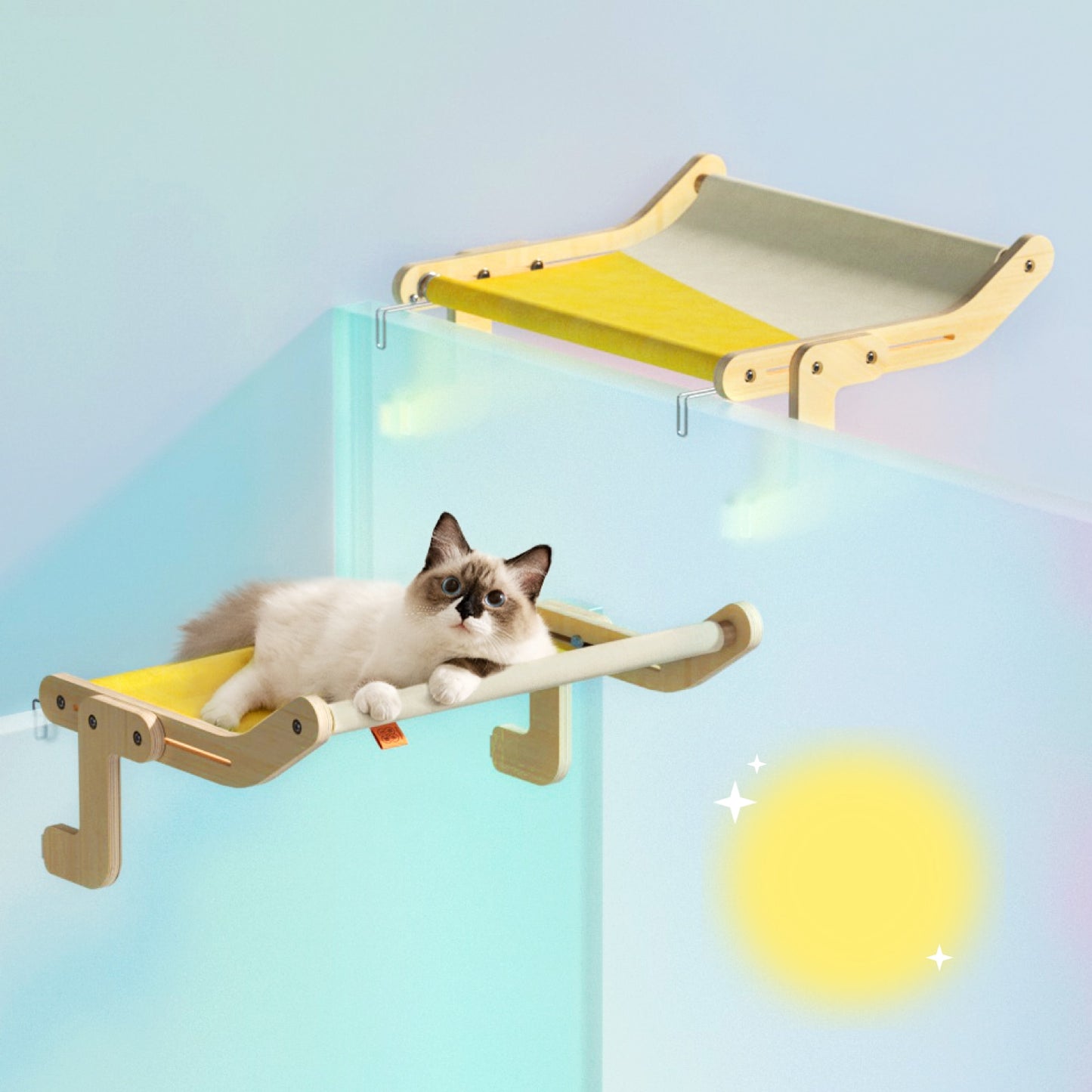 Cat Sturdy & Adjustable Window Perch/Hammock 40 Lbs. Capacity