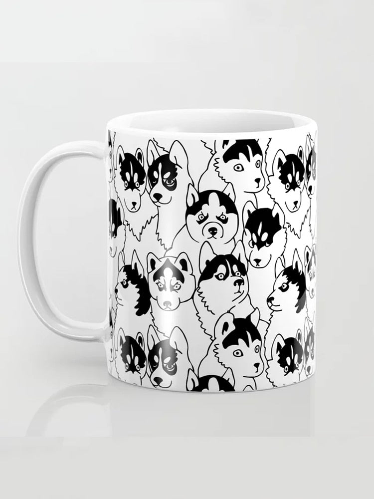 Husky Dog Lovers Coffe Mug Microwavw & Dishwasher Safe