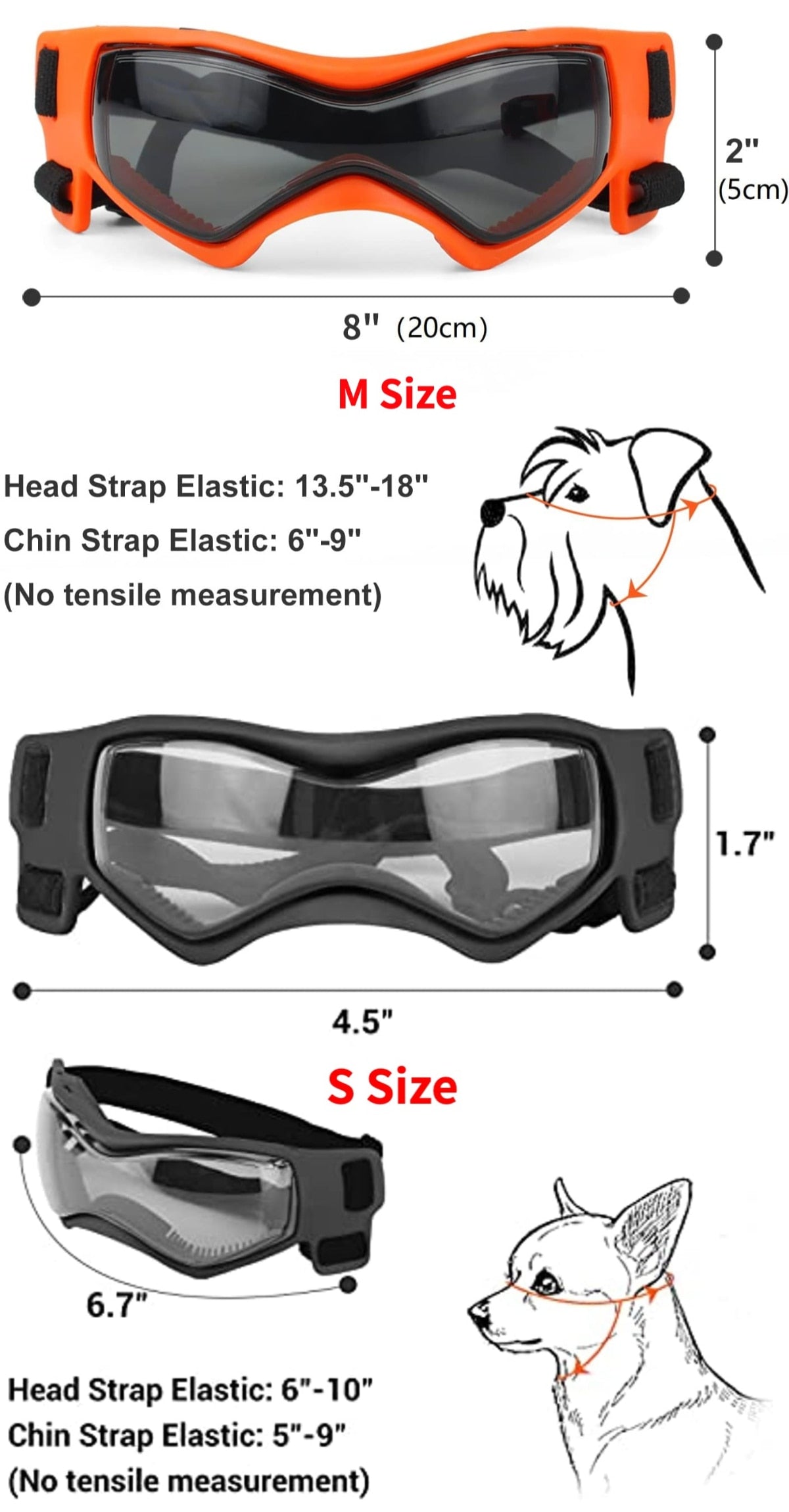 Small Breed Dog Sunglass Goggles w/UV Eye Protection