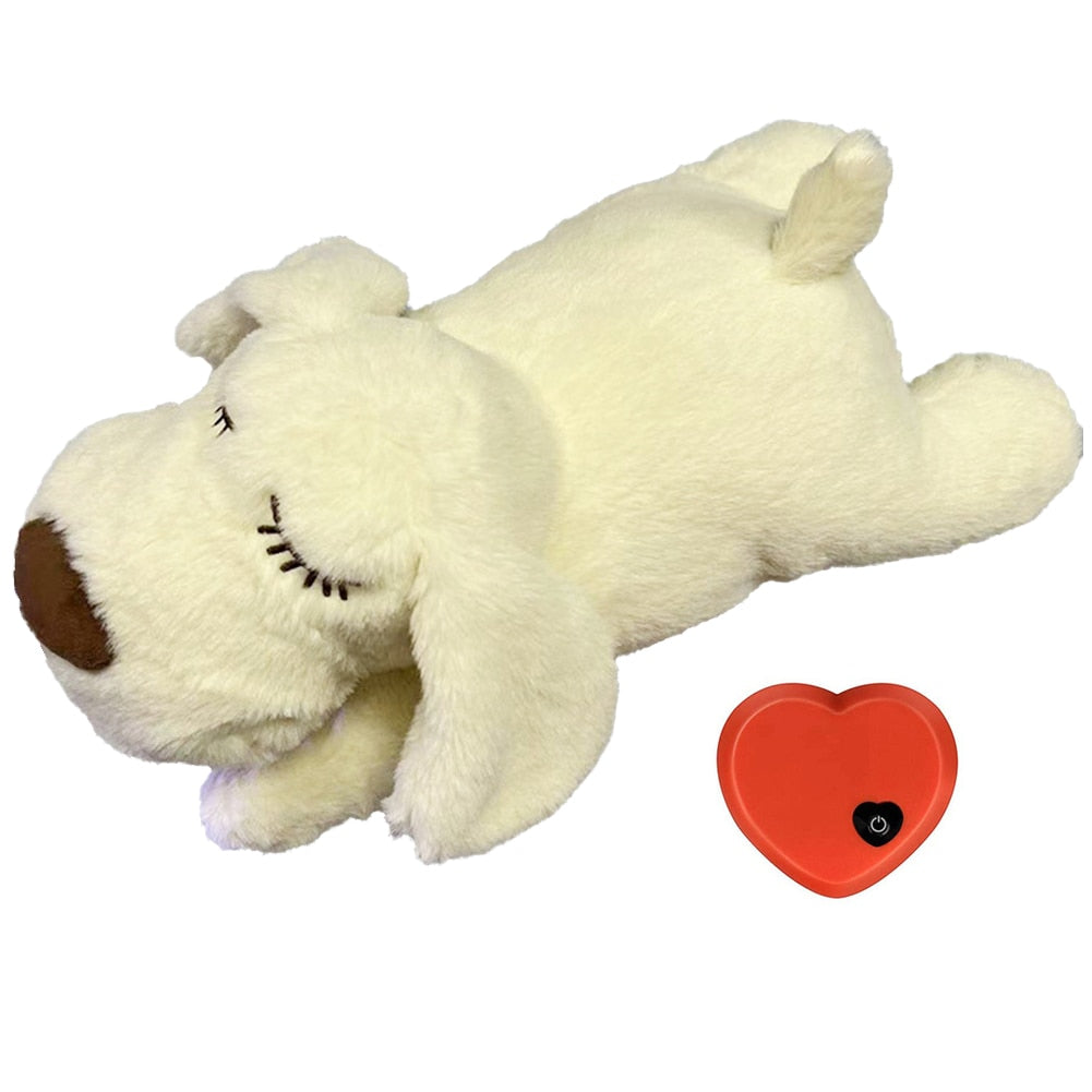 Cute Plush Dog Toy & Puppy Trainer w/Built-In Heartbeat Device