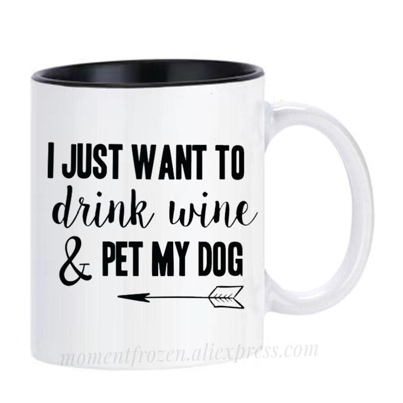 Pet Lovers Are Special & Drink Wine From A Dog Coffee Mug