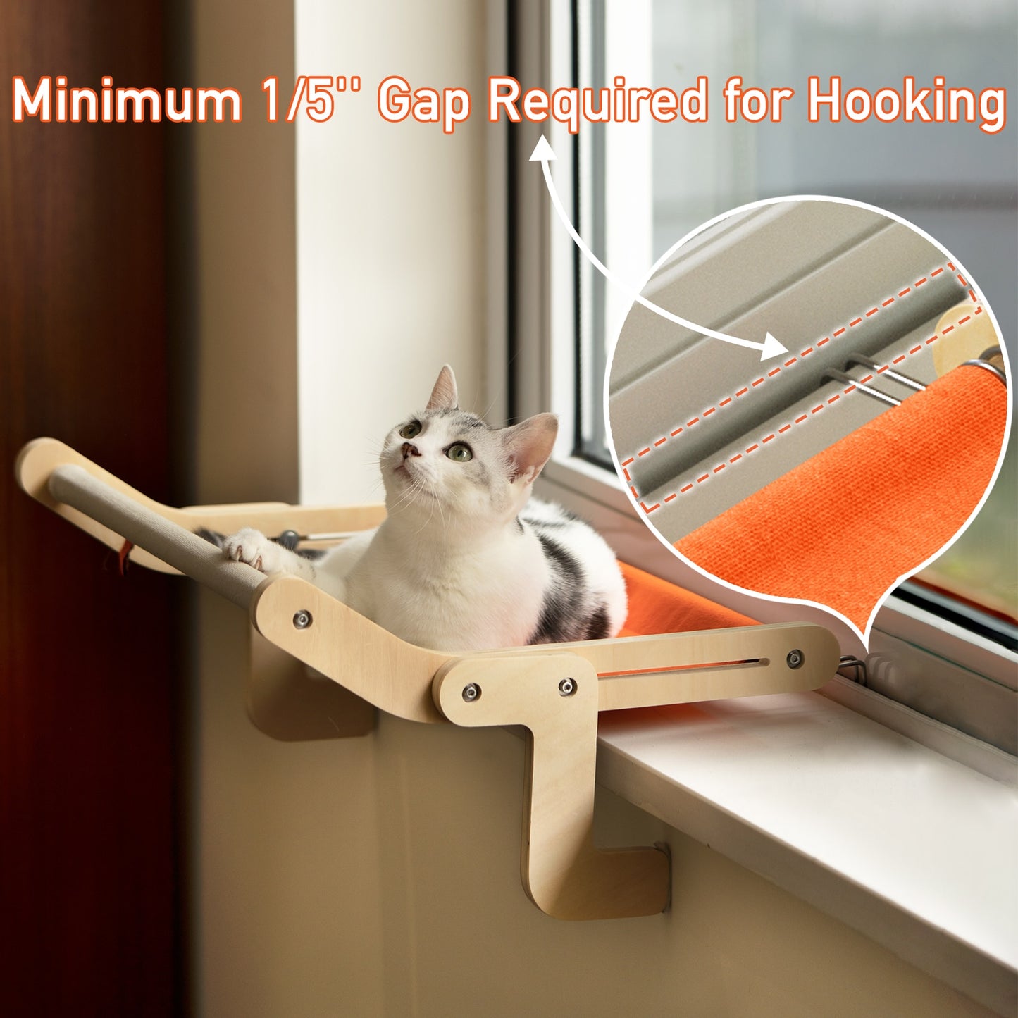 Cat Sturdy & Adjustable Window Perch/Hammock 40 Lbs. Capacity