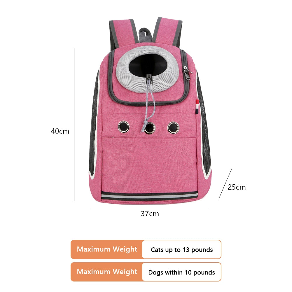 Dog and Cat Carrier Backpack, Breathable, Comfortable, w/Storage Pockets