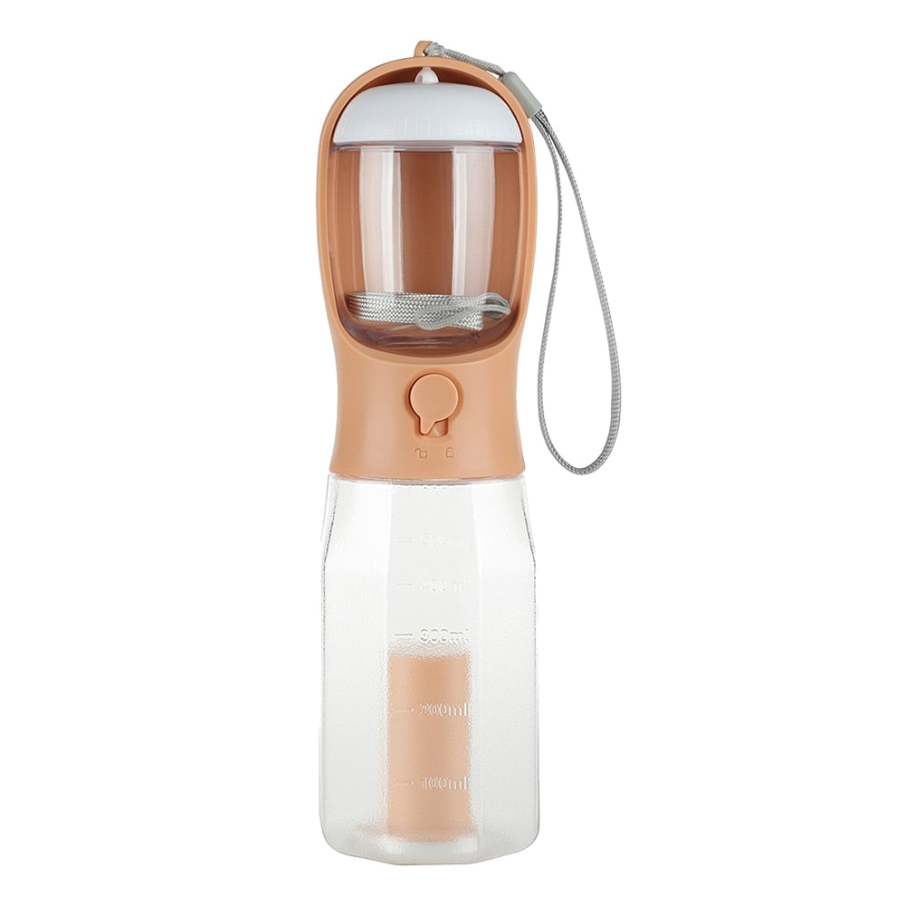 Dog 3-in-1 Water Bottle, Food Feeder, and Garbage Bag Storage