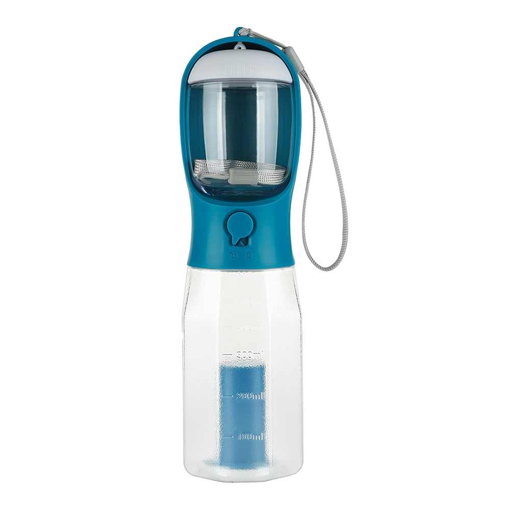 Dog 3-in-1 Water Bottle, Food Feeder, and Garbage Bag Storage