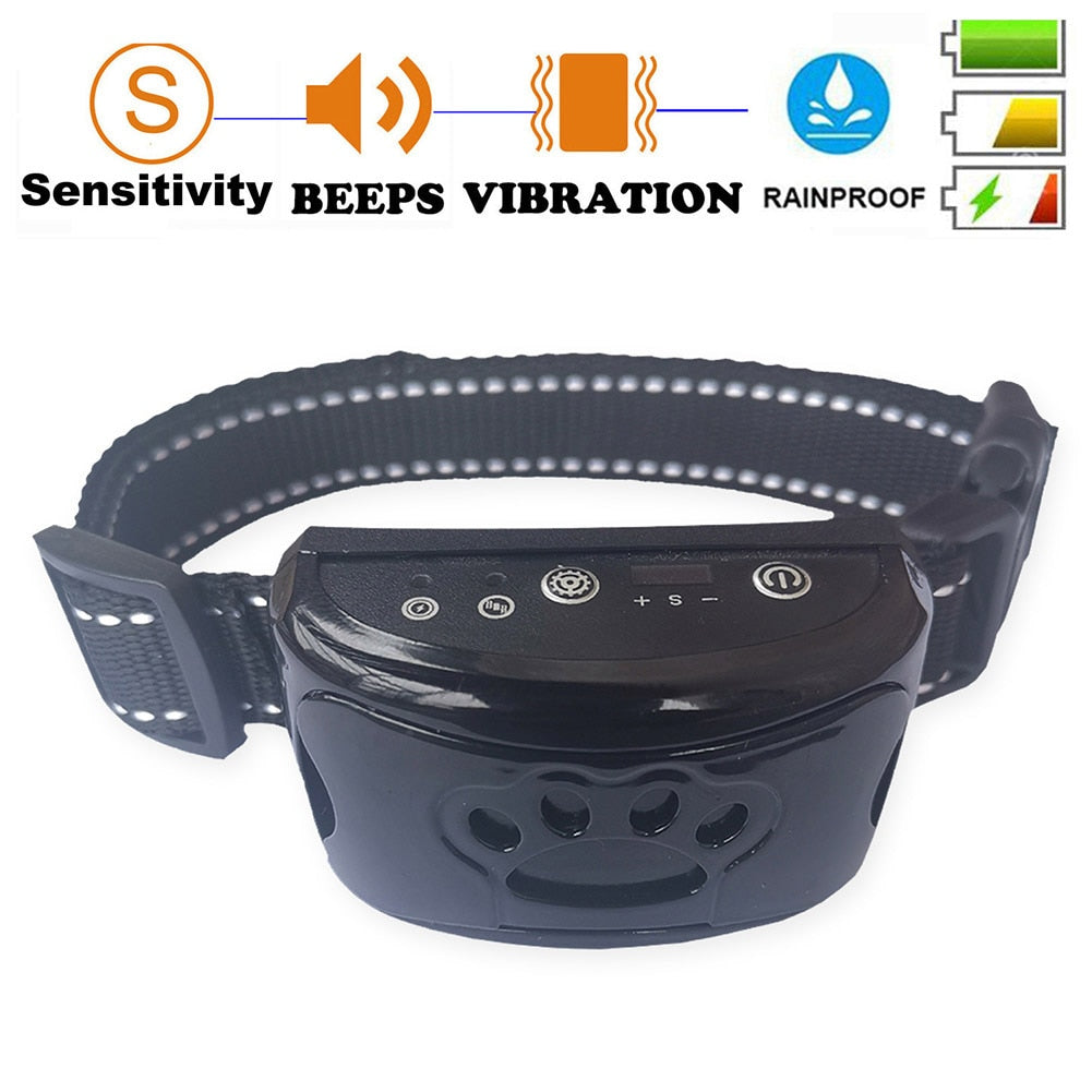 Dog Anti Barking Collar, Adjustable Ultrasonics, 7 Sensitivities, Waterproof, Rechargeable