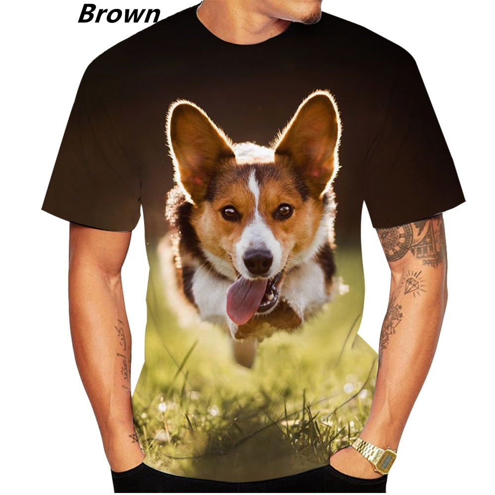 Men's and Women's Corgi 3D Printed T-shirts