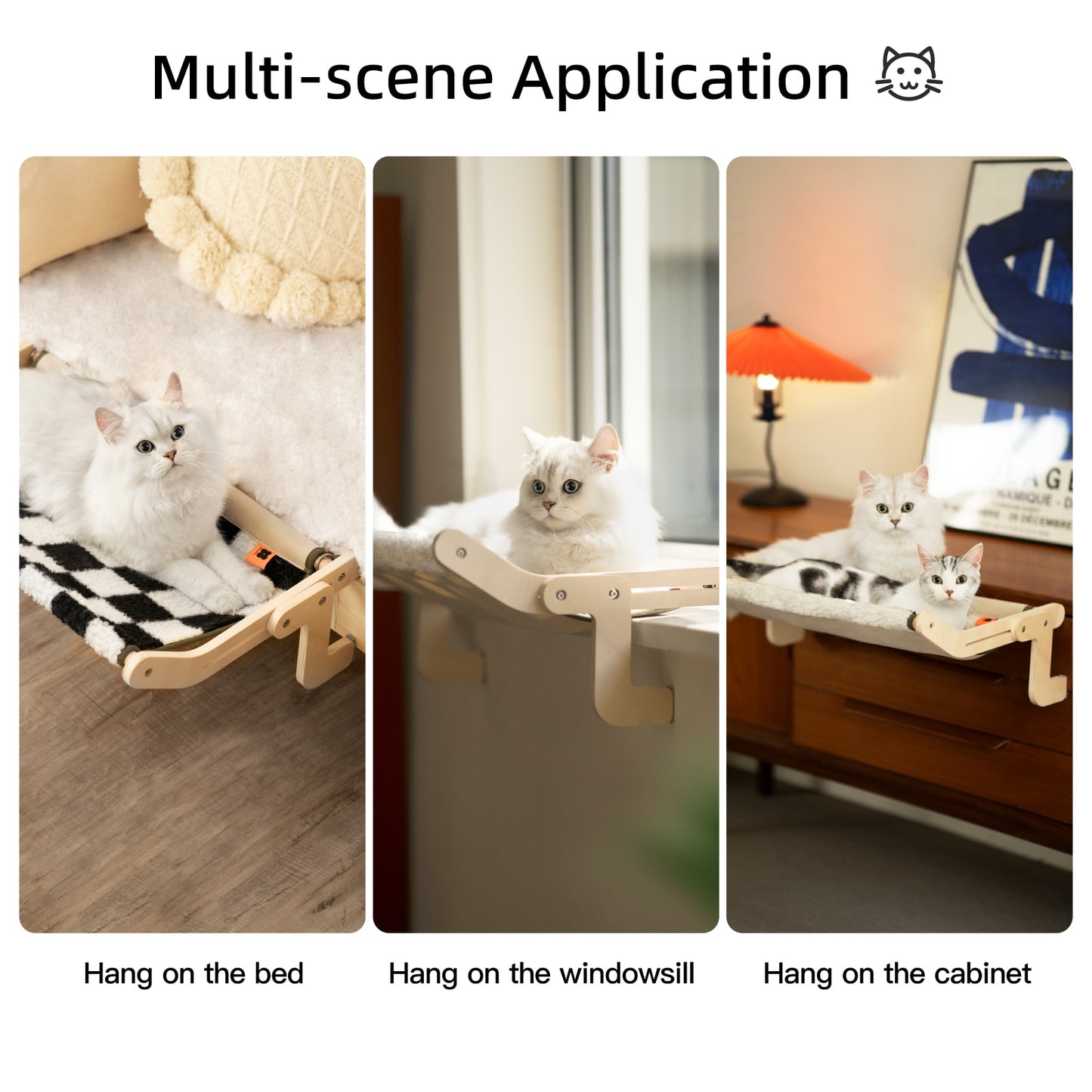 Cat Window Perch w/Multiple Installation Applications, Max 40  lbs., Washable Fabric