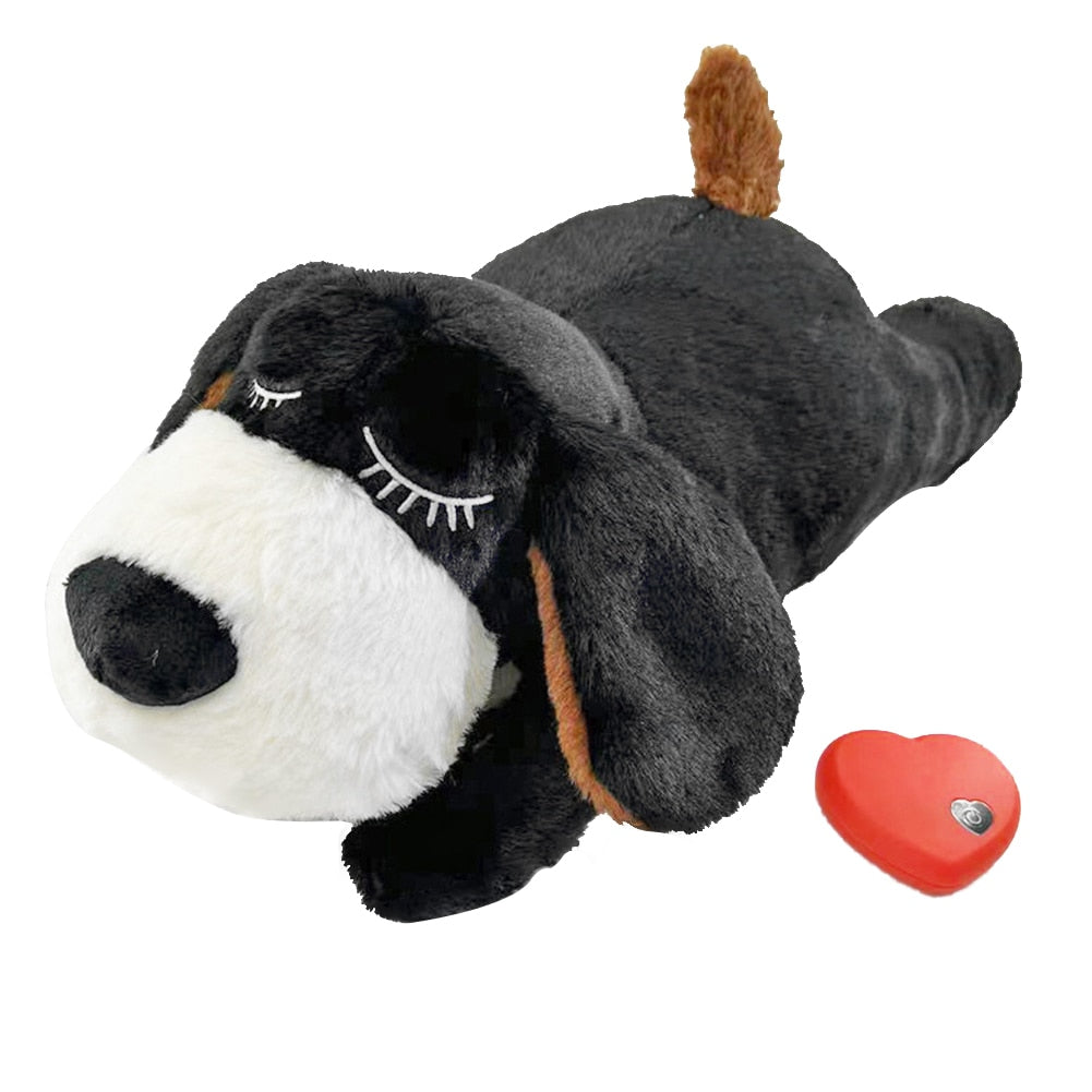 Cute Plush Dog Toy & Puppy Trainer w/Built-In Heartbeat Device