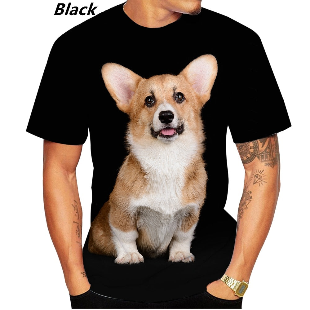 Men's and Women's Corgi 3D Printed T-shirts