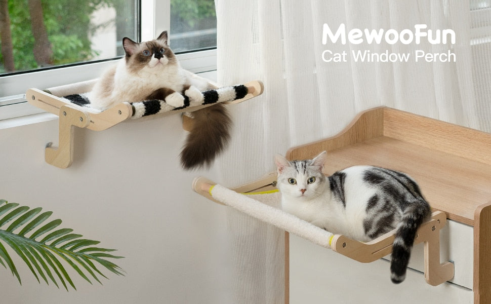 Cat Window Perch w/Multiple Installation Applications, Max 40  lbs., Washable Fabric