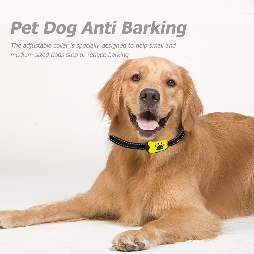 Dog Anti Barking Collar, Adjustable Ultrasonics, 7 Sensitivities, Waterproof, Rechargeable