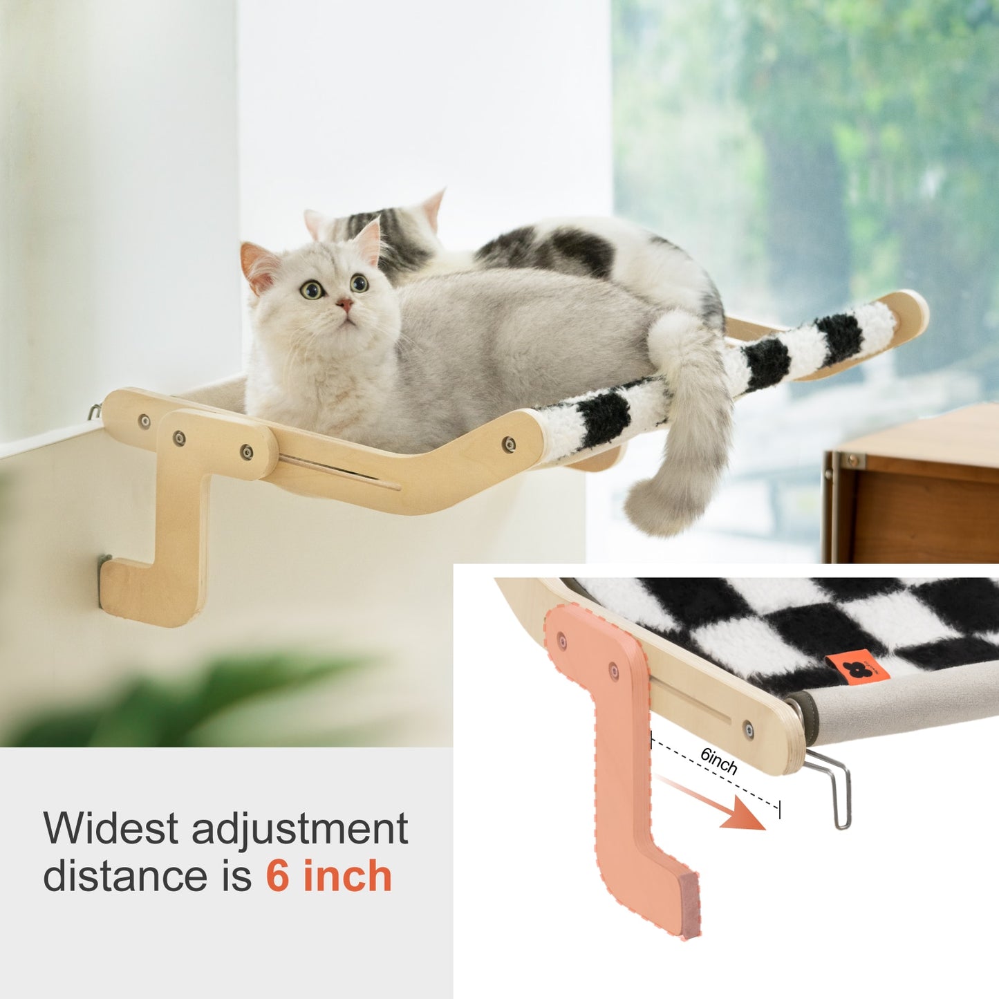 Cat Window Perch w/Multiple Installation Applications, Max 40  lbs., Washable Fabric