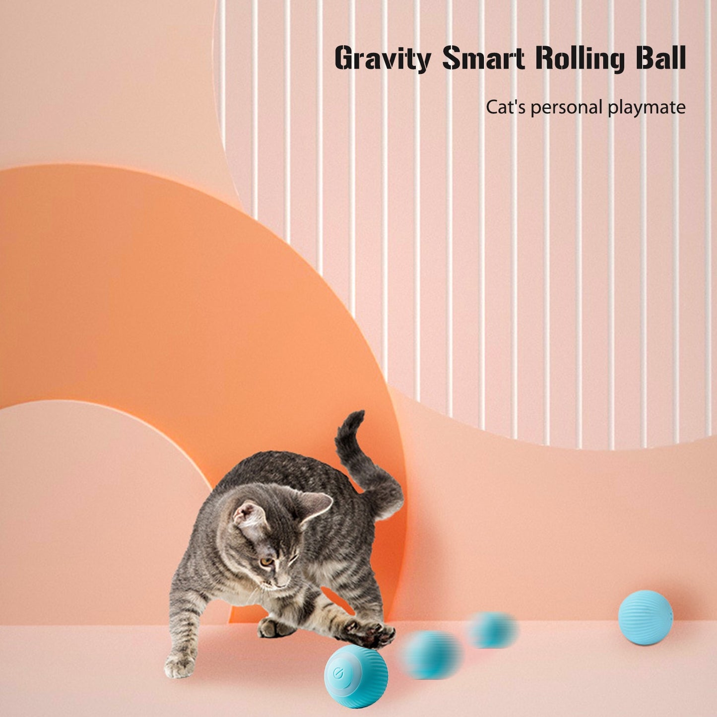 Smart Electric Cat Ball with LED Lights Interactive Toy