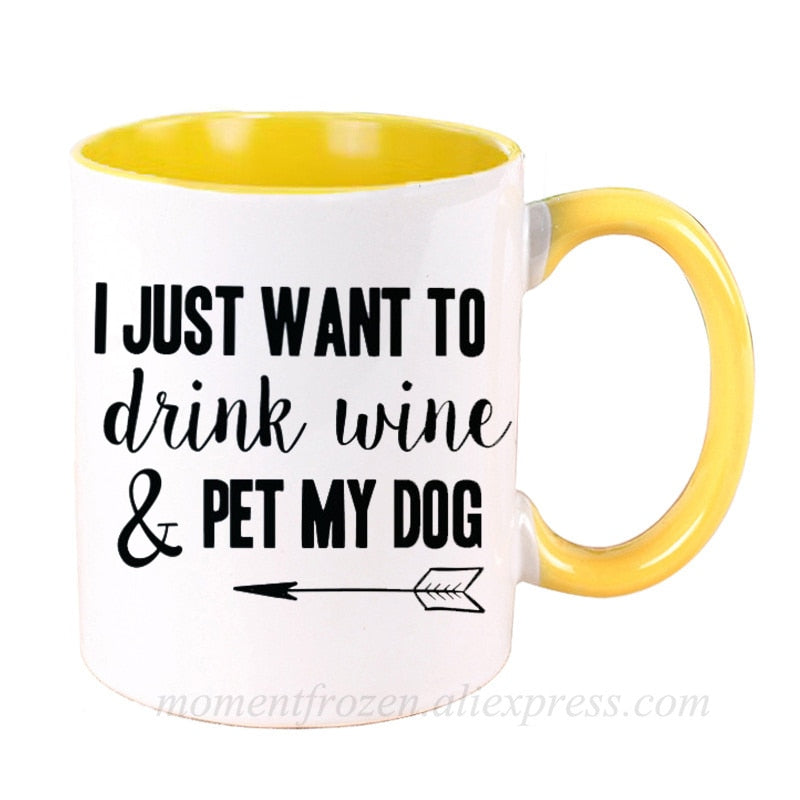 Pet Lovers Are Special & Drink Wine From A Dog Coffee Mug