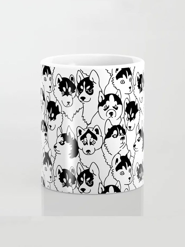 Husky Dog Lovers Coffe Mug Microwavw & Dishwasher Safe