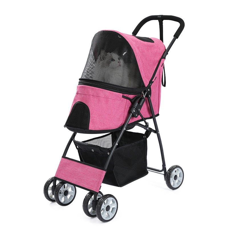 Dog and Cat Umbrella Stroller/Carrier, Lightweight, Collapsible, Easy to Use