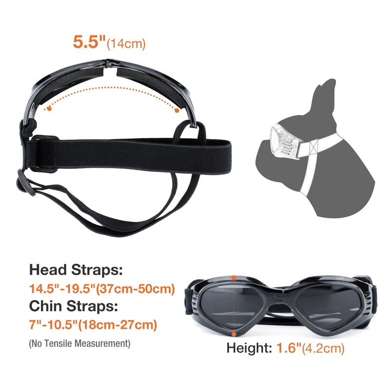 Dog Adjustable Safety Tinted Goggles and Padded Helmet Set for Small & Medium Sized Pets