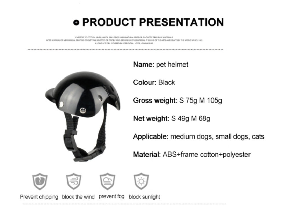 Dog Motorcycle Safety Biker Helmet