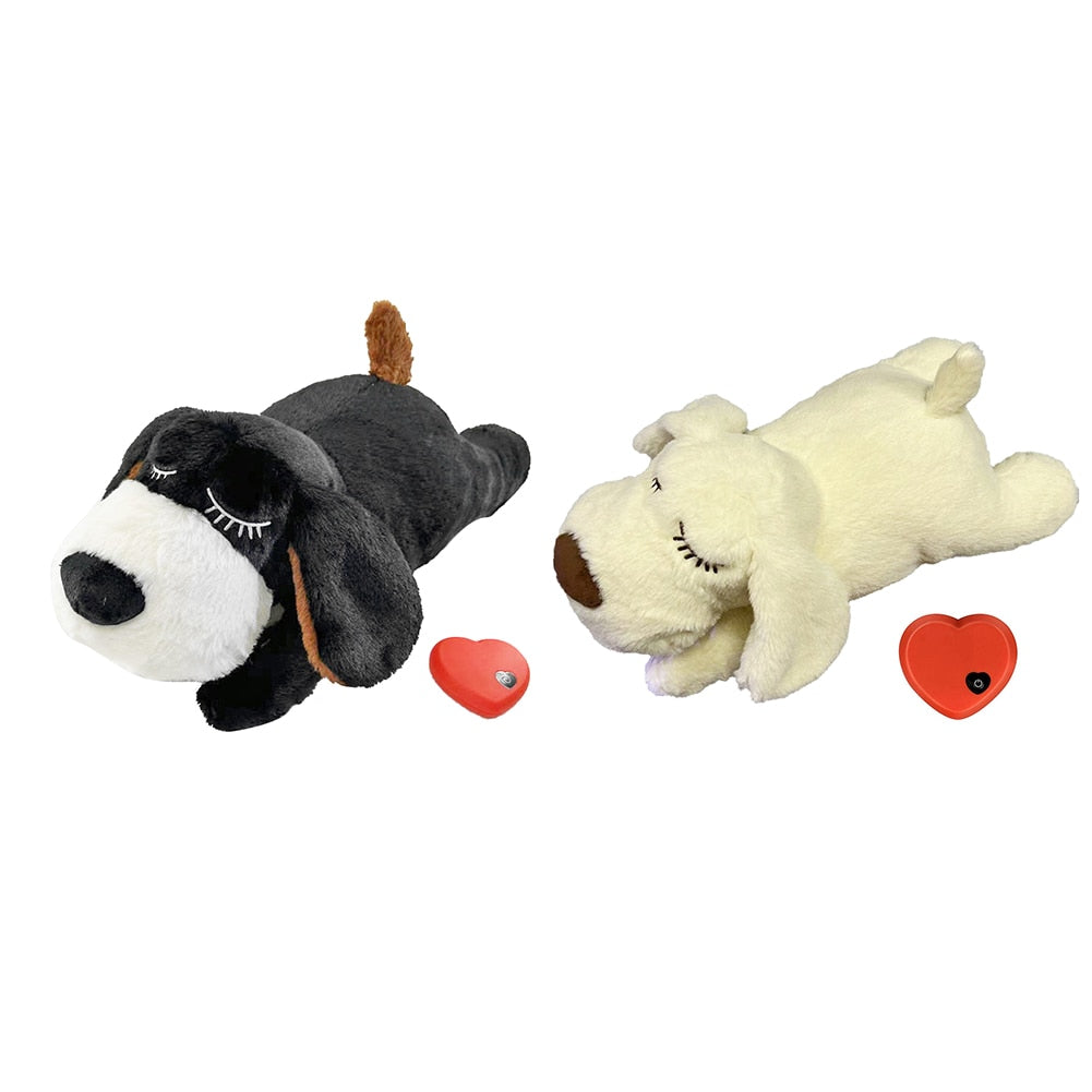 Cute Plush Dog Toy & Puppy Trainer w/Built-In Heartbeat Device