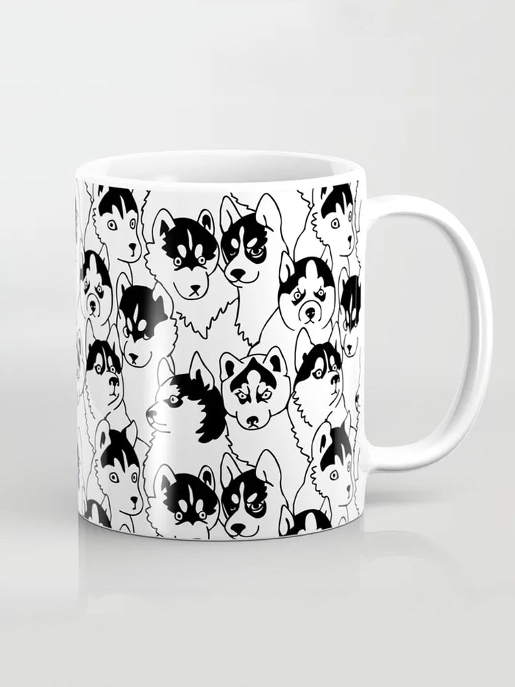 Husky Dog Lovers Coffe Mug Microwavw & Dishwasher Safe