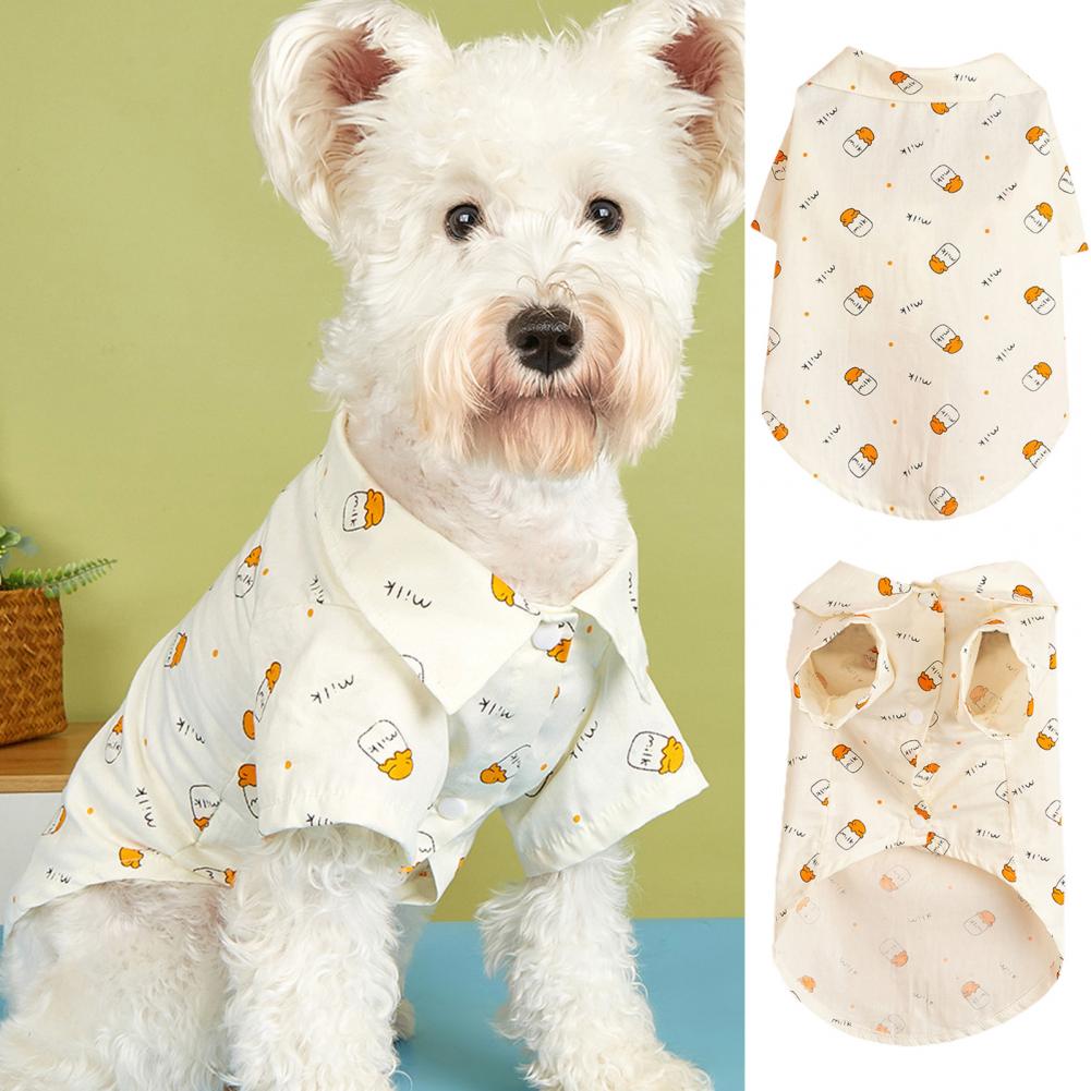 Playful and Kool Dog Summer Shirt w/Milk Bottle Print