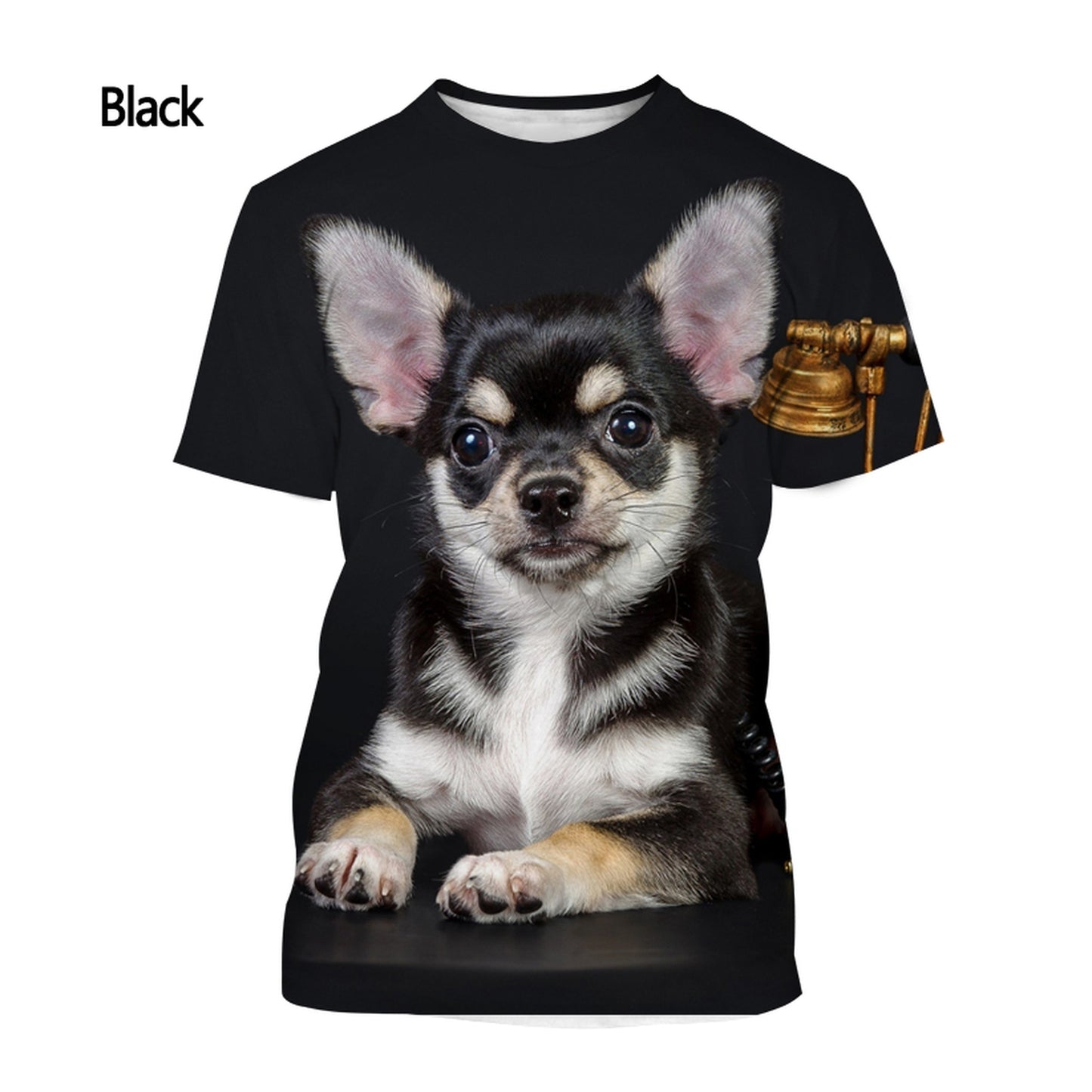 Cute Chihuahua 3d Printed T-shirt Men and Women Crewneck Short Sleeve