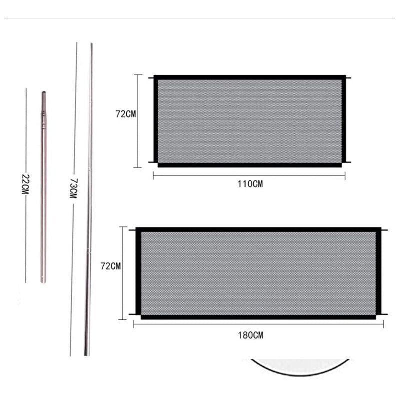 See-Through Woven Fabric Mesh Dog Gate/Fence, Easy Install (No Nails, Screws, Damage)