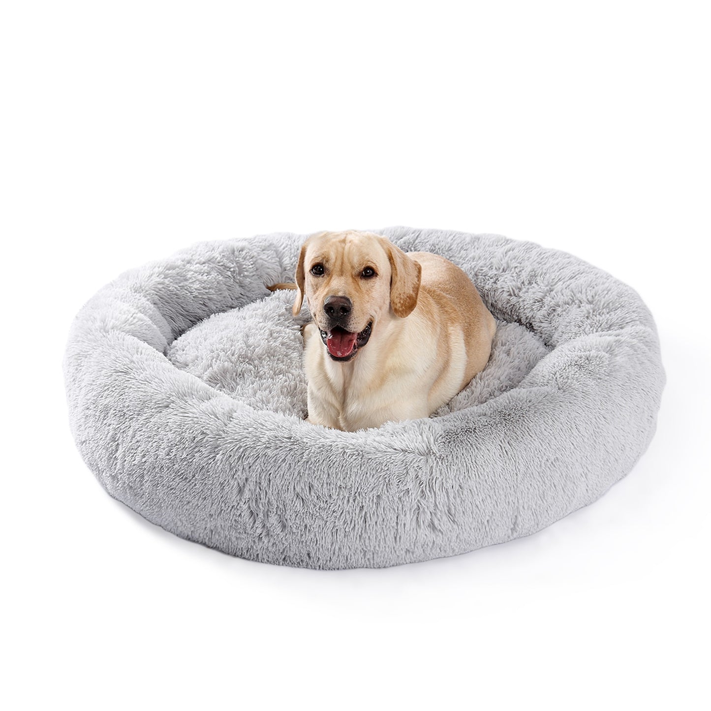 Pet Bed w/Faux Shag Fur, Cover Machine Washable, 4 Sizes, & 3 Colors - mypreciousfurbabies